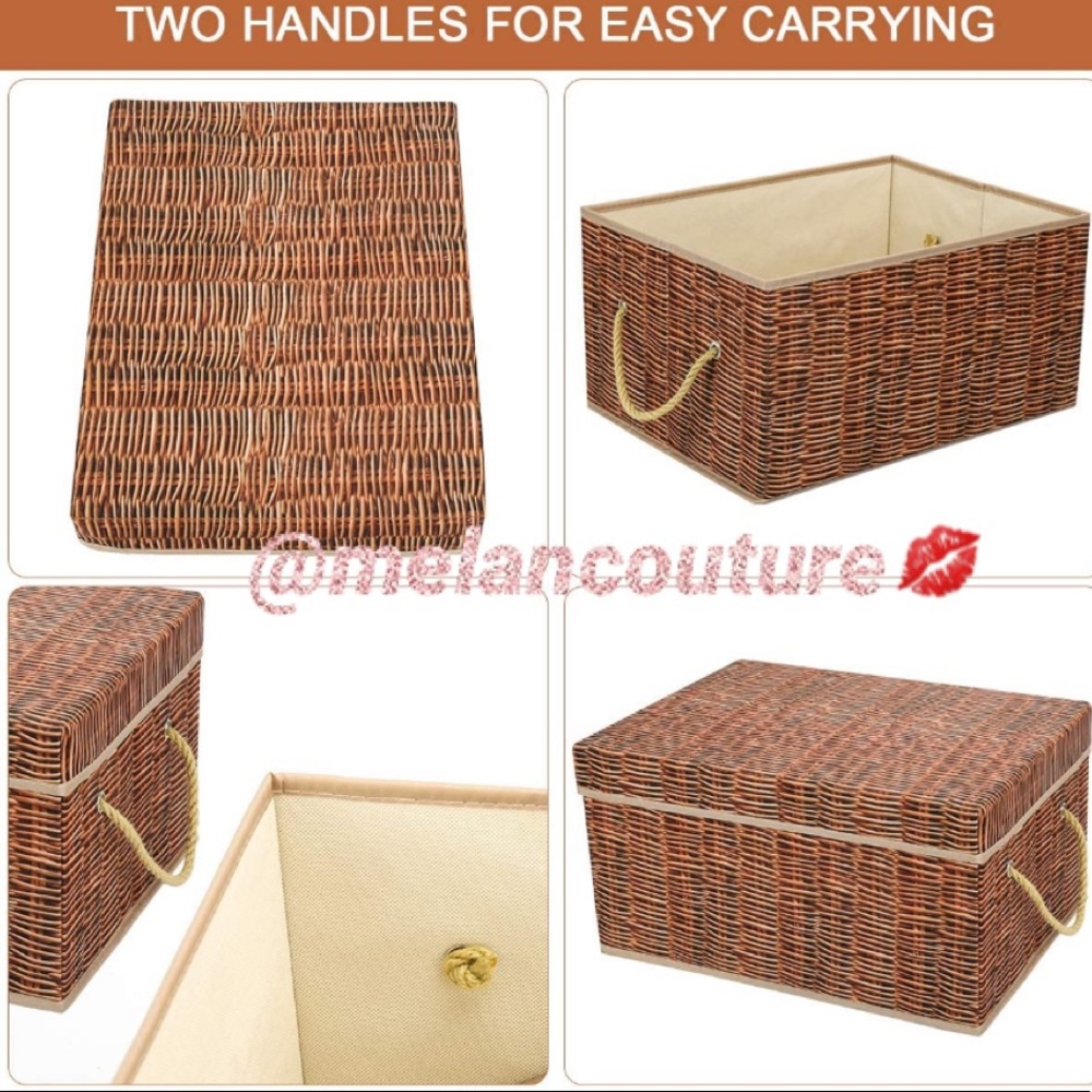 Storage Bins Fabric Printed Boxes Bamboo Style - Picture 5 of 6